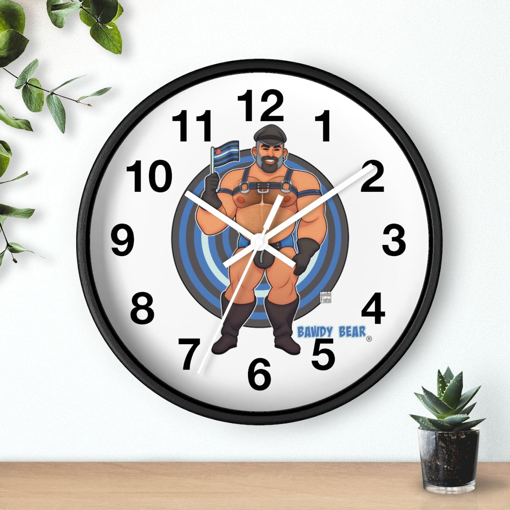 Bawdy Bear in Leather / Wall clock