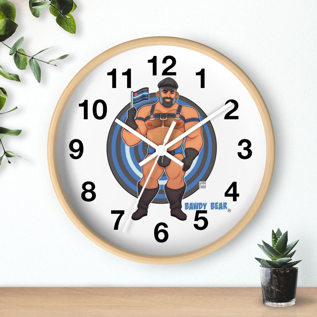 Bawdy Bear in Leather / Wall clock