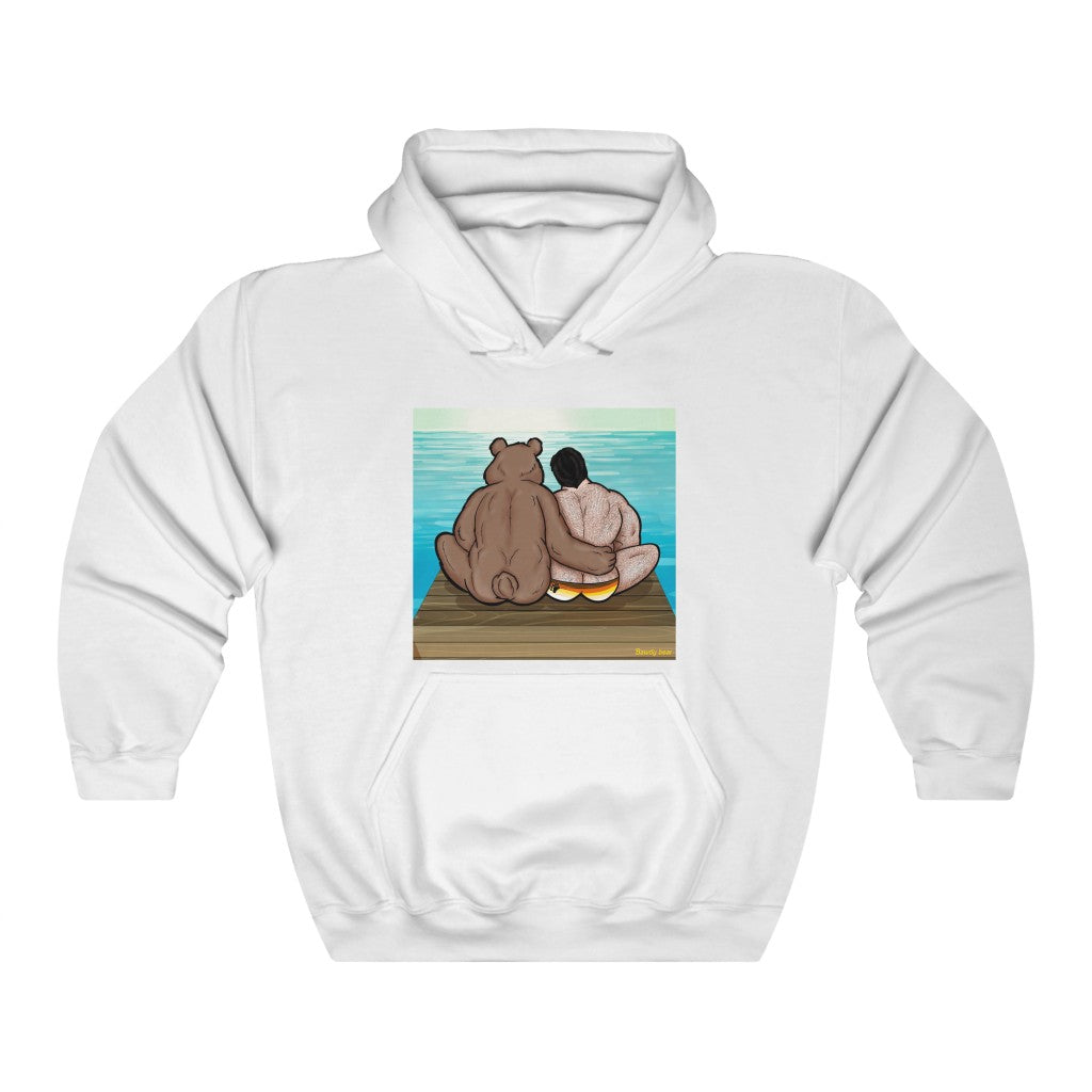 Bear Hug with Background / Unisex Heavy Blend™ Hooded Sweatshirt