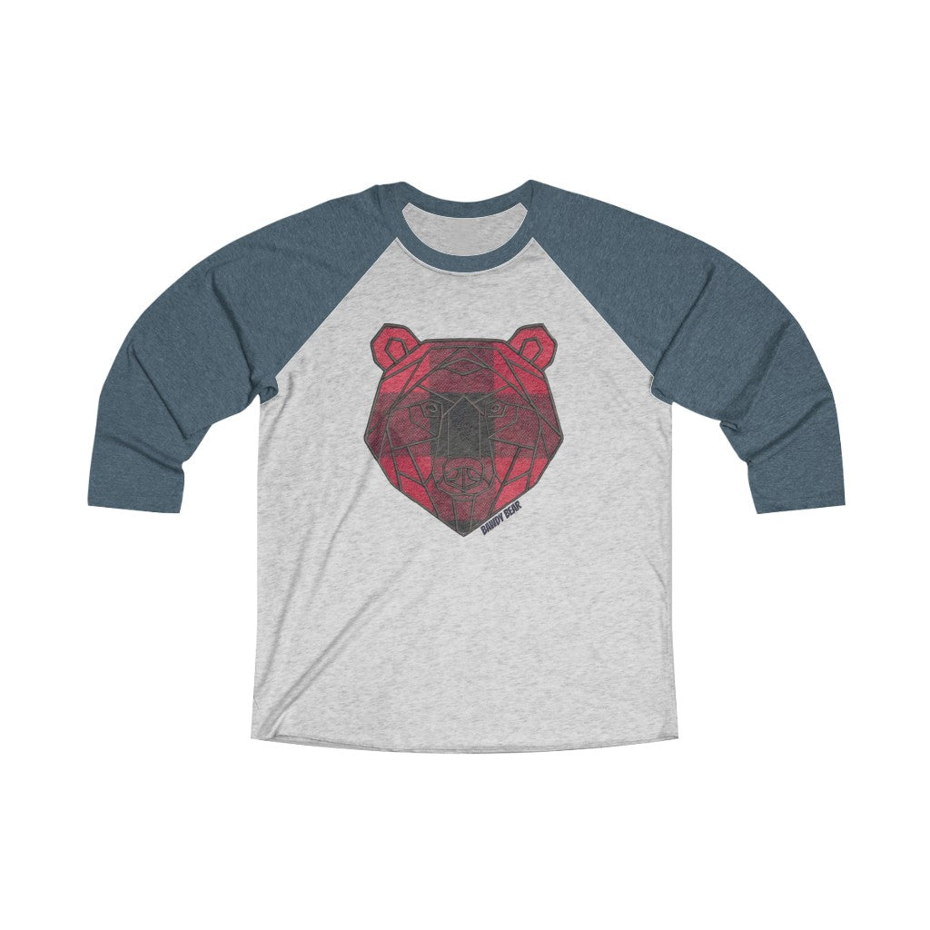 Geo Buffalo Bear / Unisex Tri-Blend 3/4 Raglan Tee