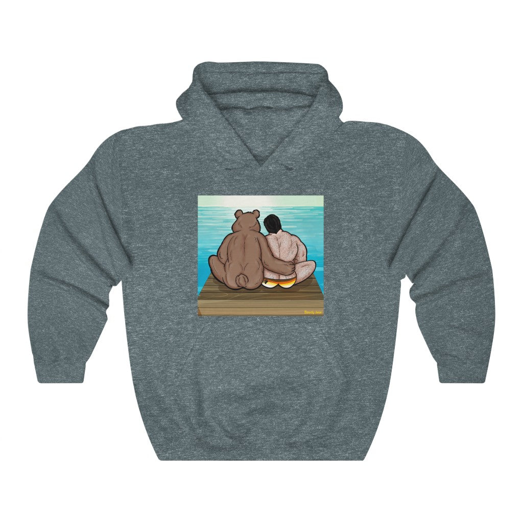 Bear Hug with Background / Unisex Heavy Blend™ Hooded Sweatshirt