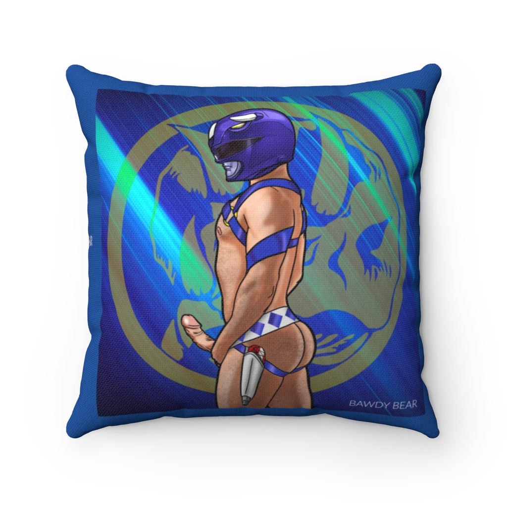 Nice & Naughty Power Ranger Blue / Spun Polyester Square Pillow