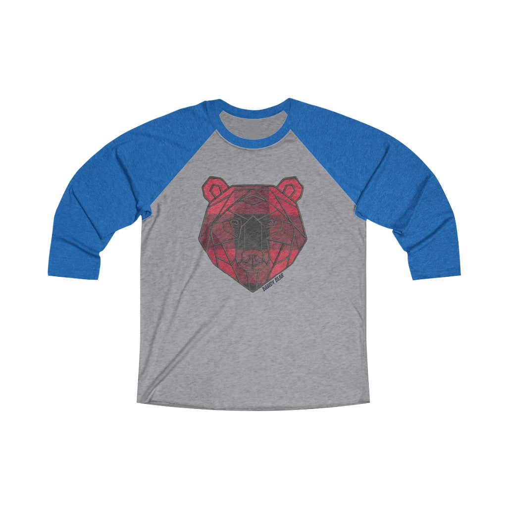 Geo Buffalo Bear / Unisex Tri-Blend 3/4 Raglan Tee