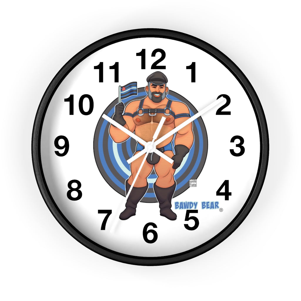 Bawdy Bear in Leather / Wall clock