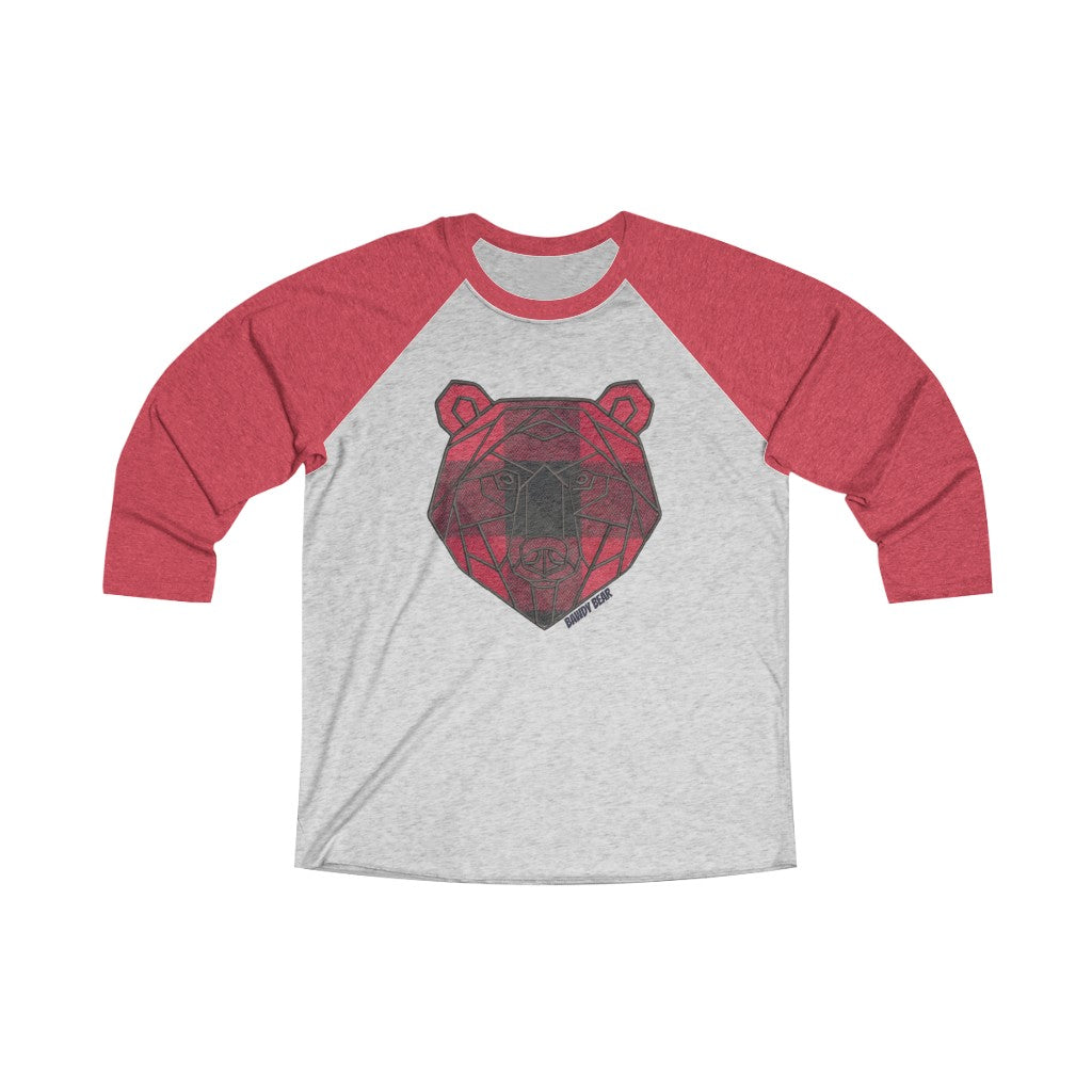 Geo Buffalo Bear / Unisex Tri-Blend 3/4 Raglan Tee