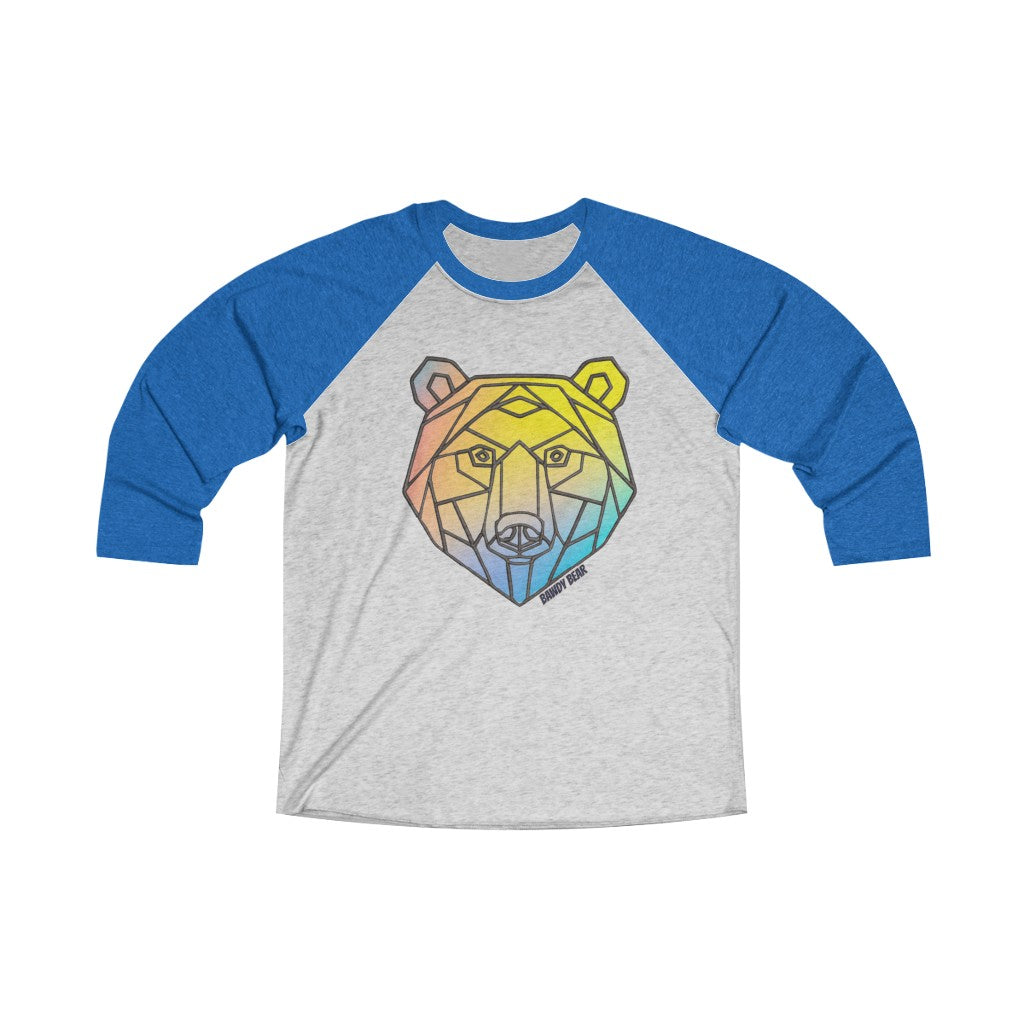 Geo Rainbow Bear / Unisex Tri-Blend 3/4 Raglan Tee