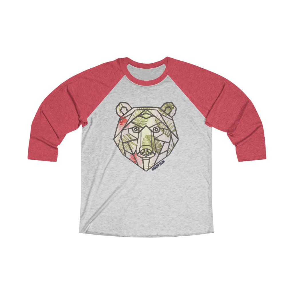 Geo Tropical Bear / Unisex Tri-Blend 3/4 Raglan Tee