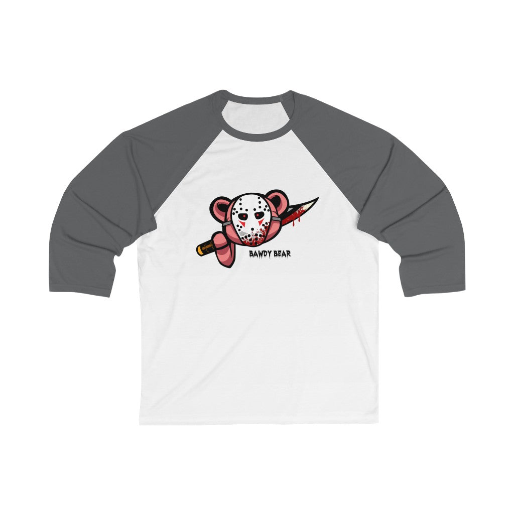 Spooky Bear Series "Jason Bear" / Unisex 3/4 Sleeve Baseball Tee