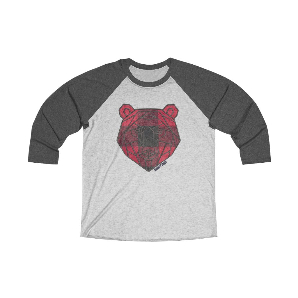 Geo Buffalo Bear / Unisex Tri-Blend 3/4 Raglan Tee