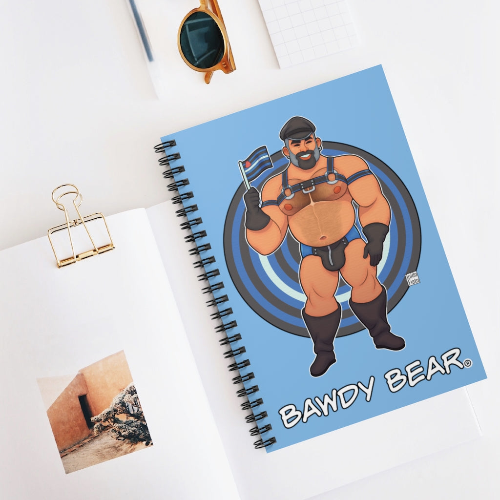 Bawdy Bear in Leather / Spiral Notebook - Ruled Line