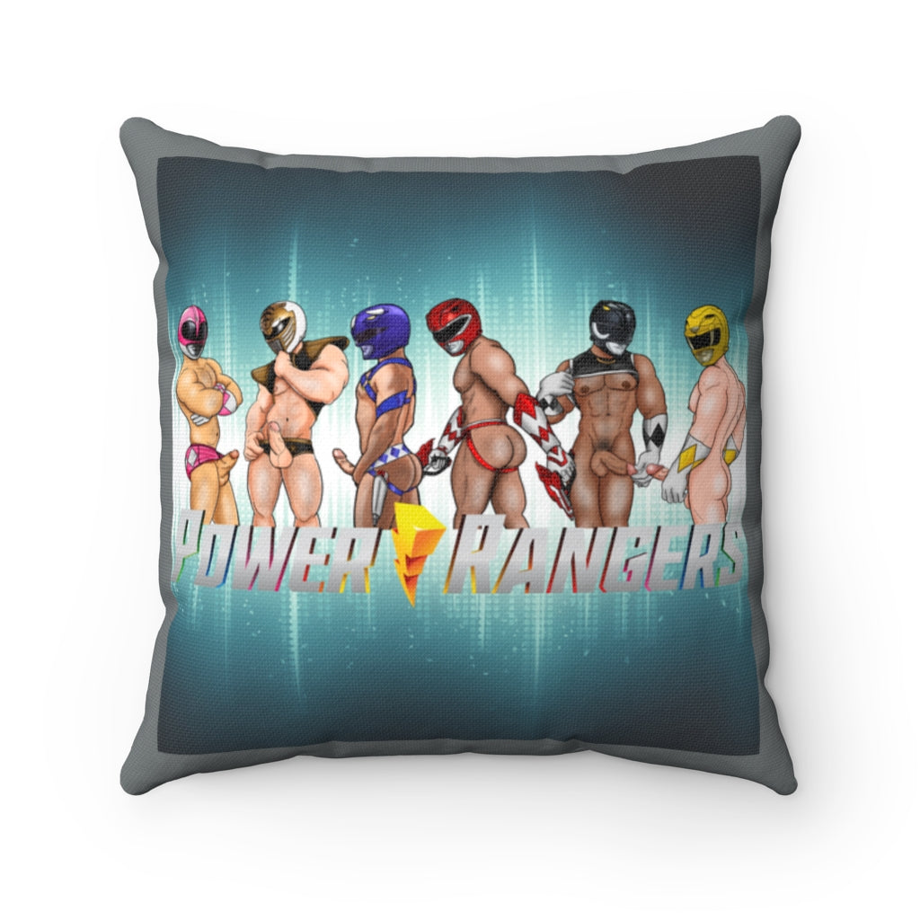 Nice & Naughty Power Ranger Group / Spun Polyester Square Pillow