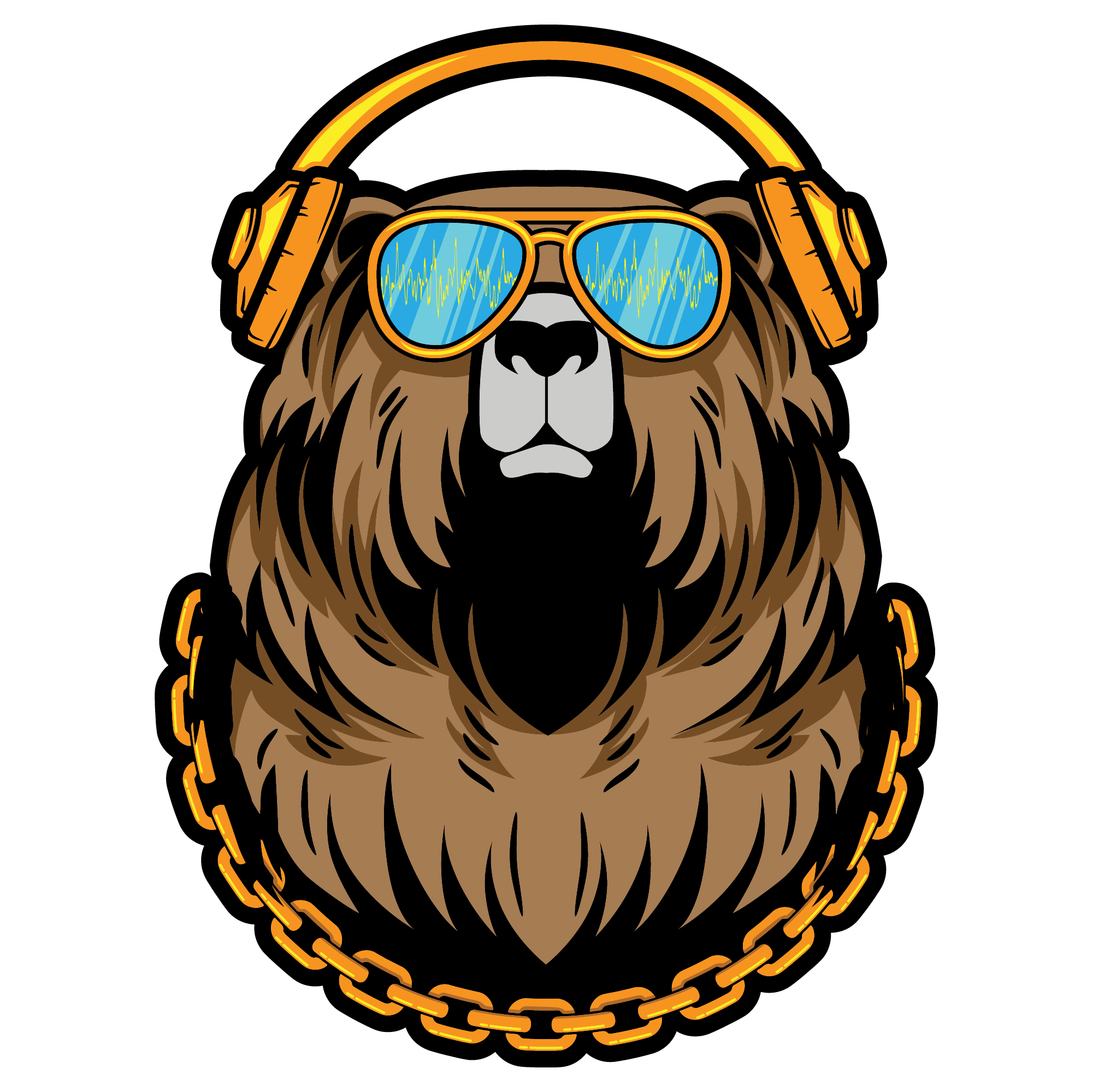 Bear Sunglasses & Headphones / Unisex Jersey Short Sleeve Tee