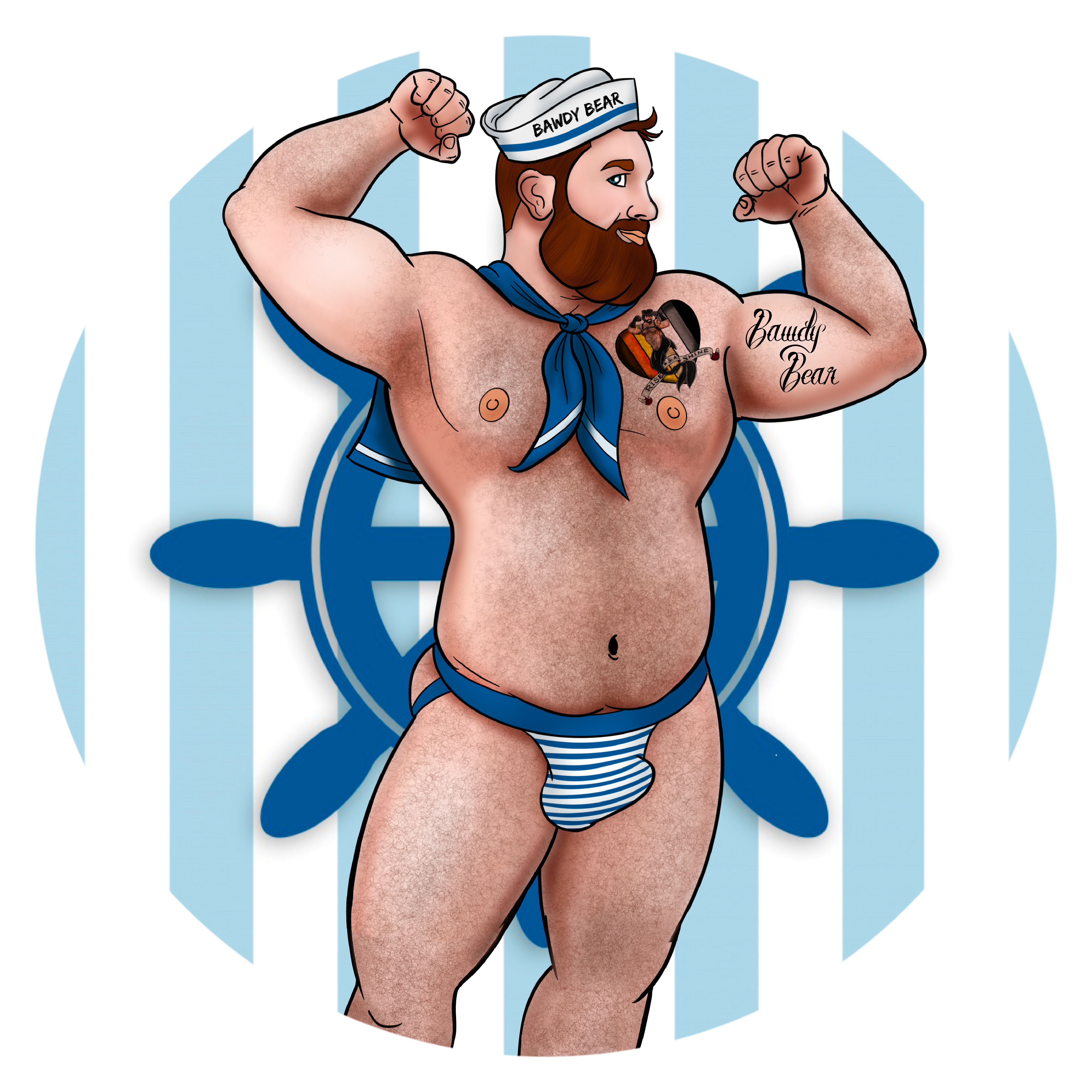 Sailor Bear / Unisex 3\4 Sleeve Baseball Tee