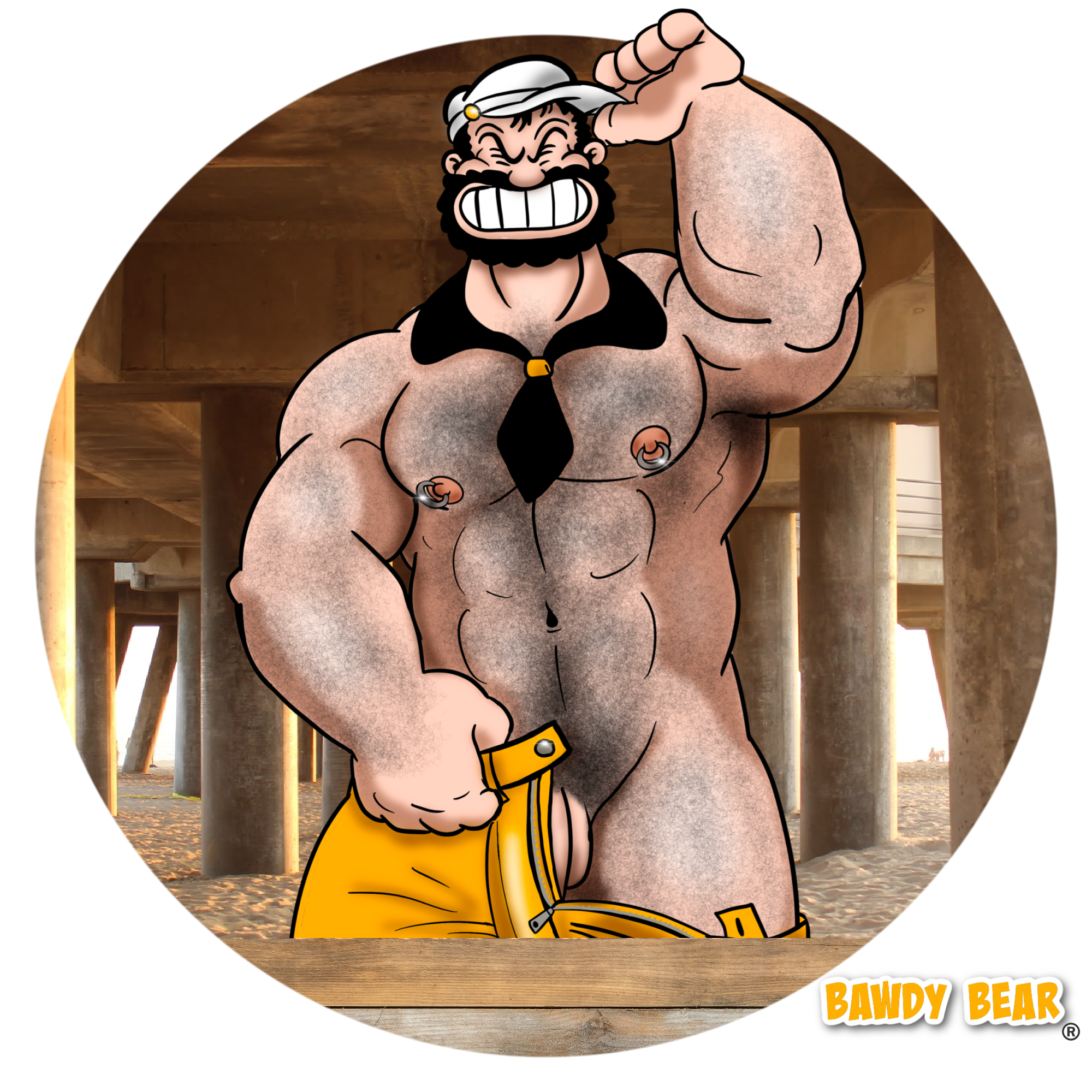 Bluto  "Under the D Dock" / AOP Tote Bag