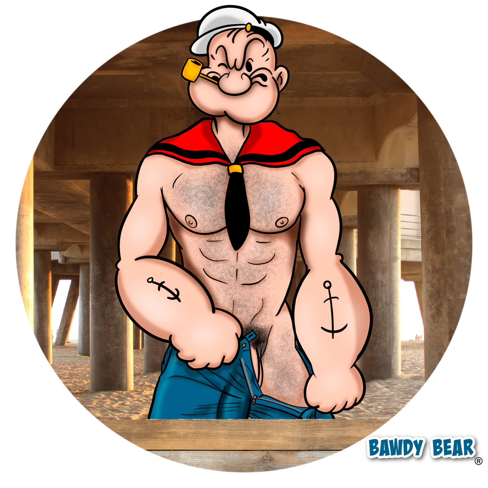 Popeye "Under the D Dock" / AOP Tote Bag