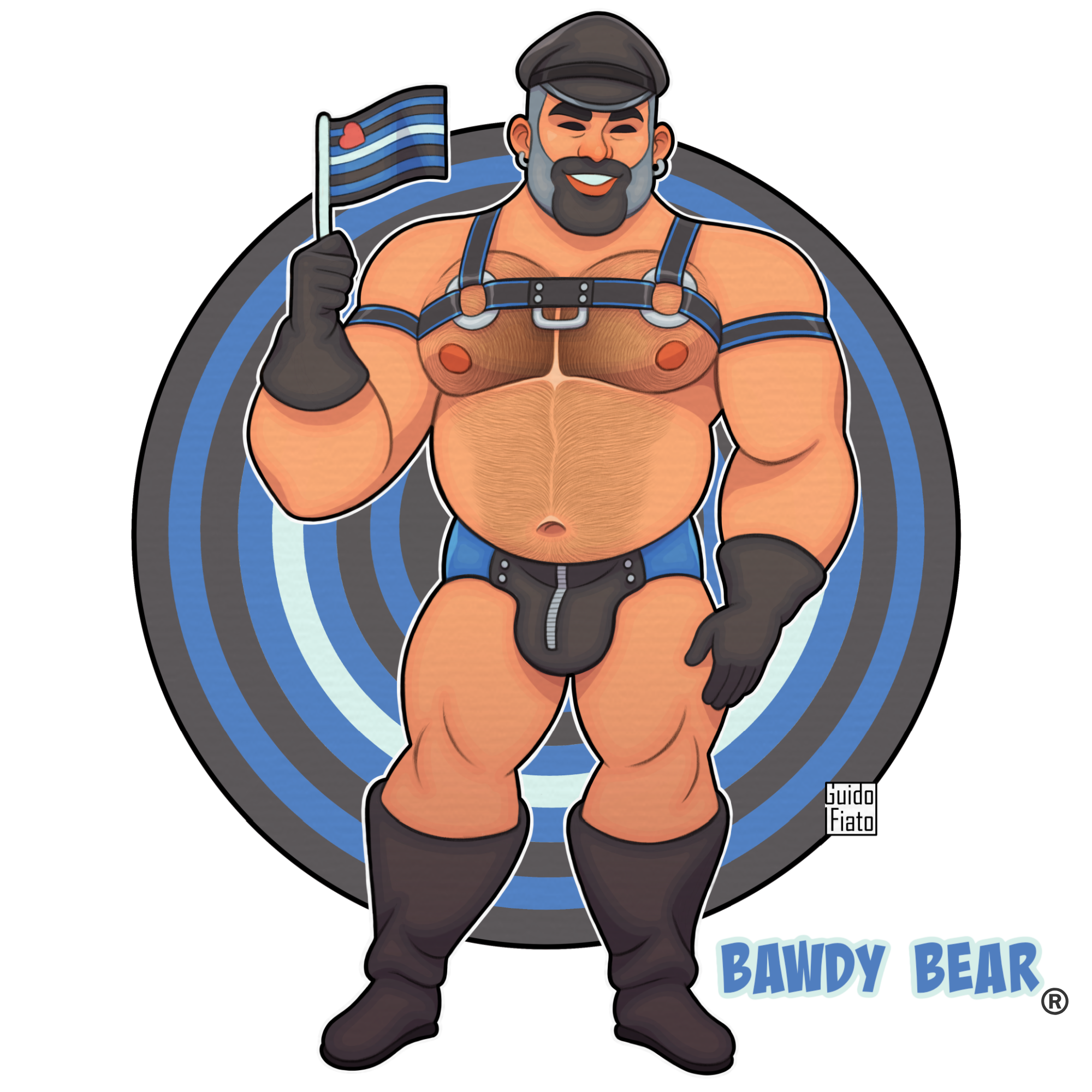 Bawdy Bear in Leather / Premium Fleece Joggers