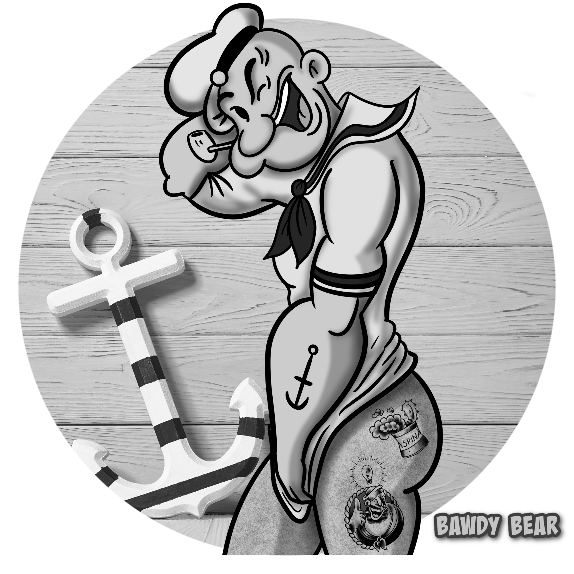 Popeye Shy / AOP Tote Bag