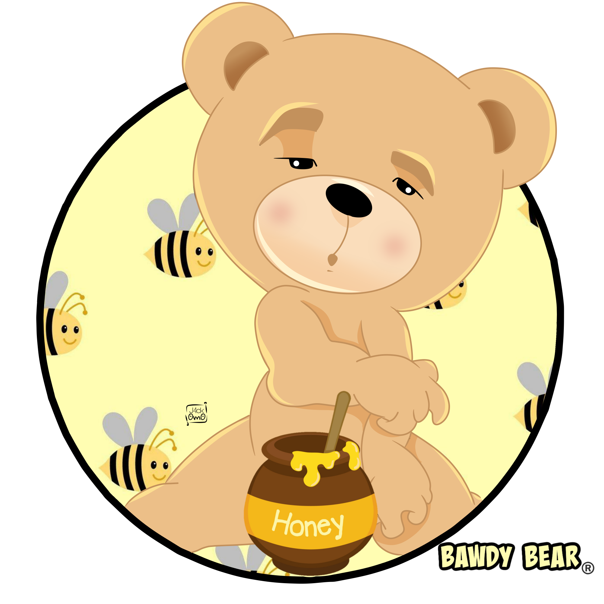 The Bawdy bear "Buzzed" / AOP Tote Bag