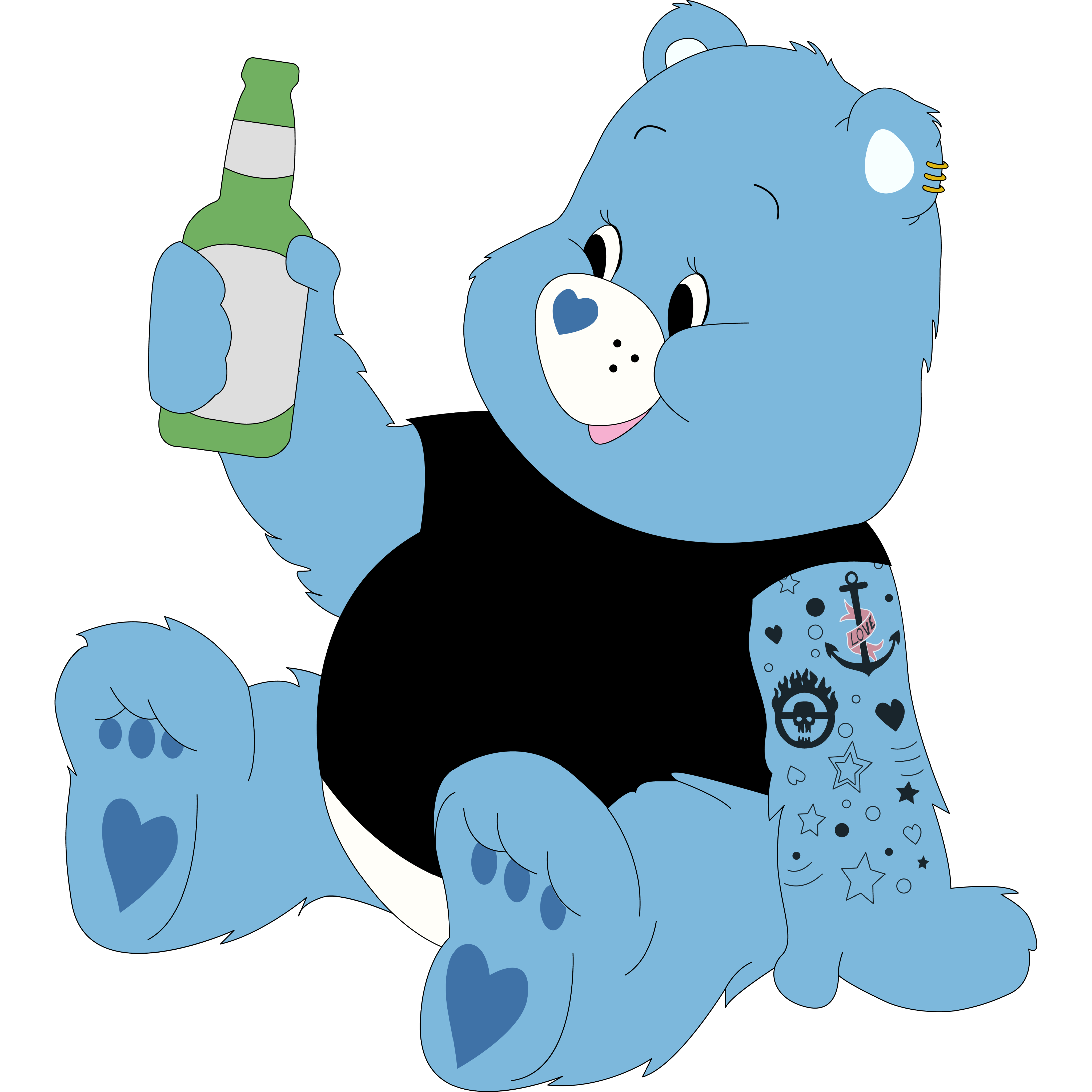 Blue Care Bear / Men's NUBLEND® Hooded Sweatshirt