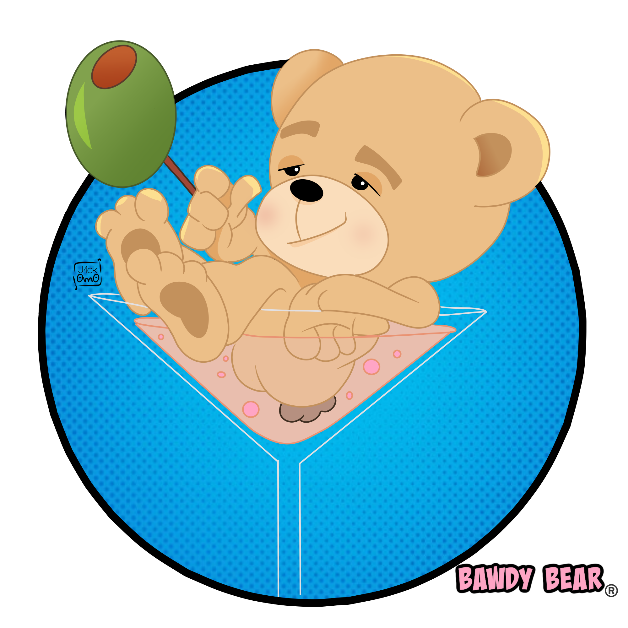 The Bawdy Bear "Dirty Martini" / AOP Tote Bag