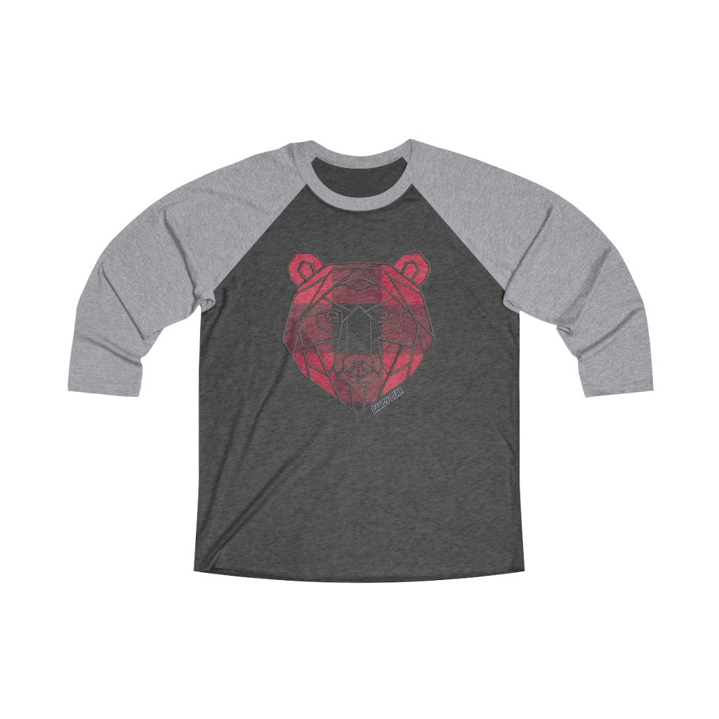 Geo Buffalo Bear / Unisex Tri-Blend 3/4 Raglan Tee
