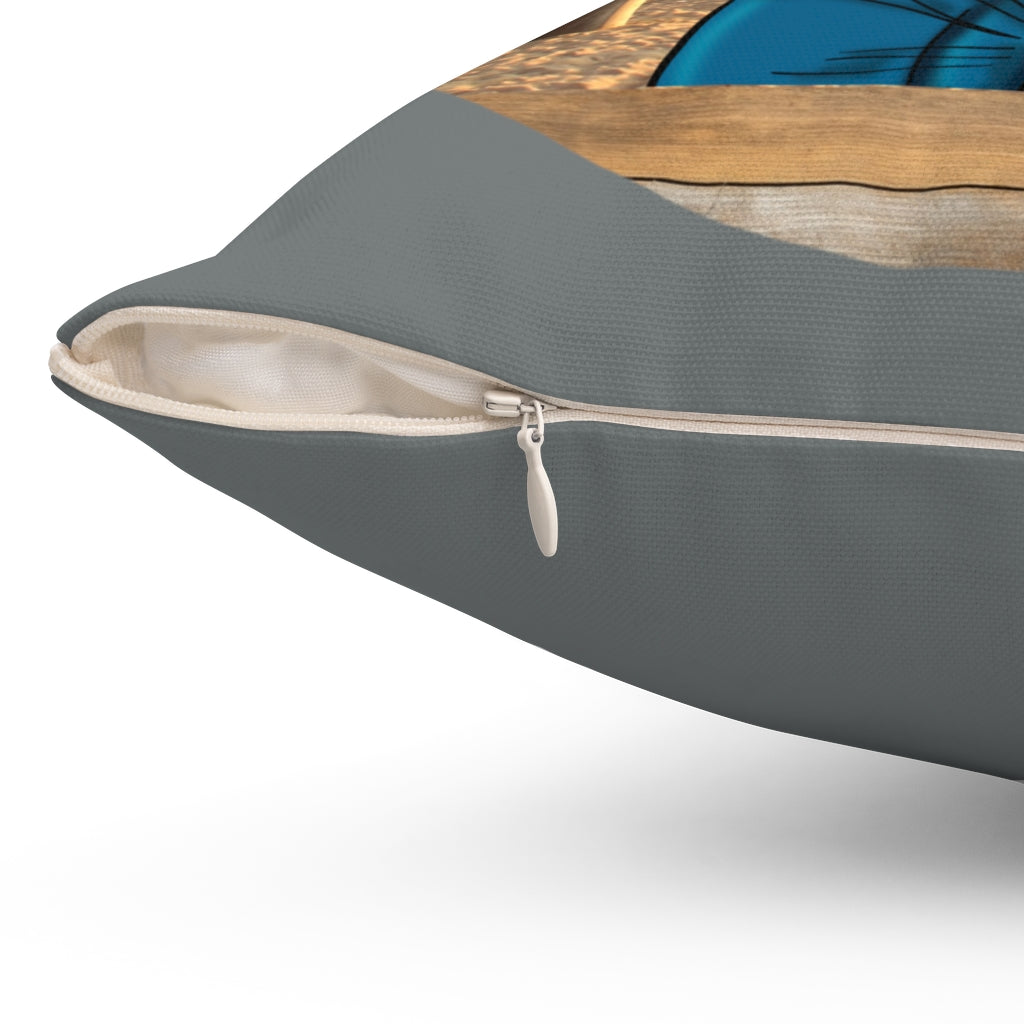 Popeye Exposed "Under the D Dock" / Spun Polyester Square Pillow