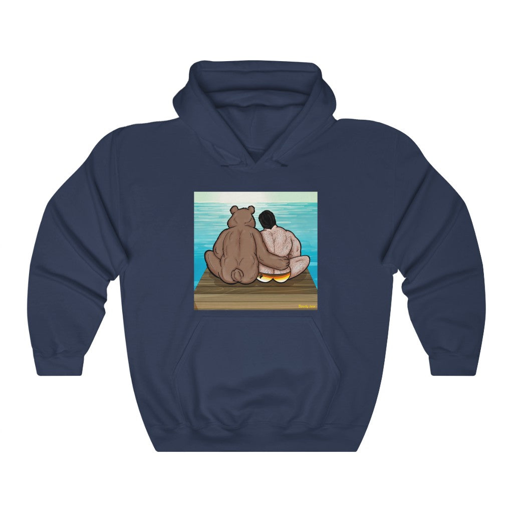 Bear Hug with Background / Unisex Heavy Blend™ Hooded Sweatshirt