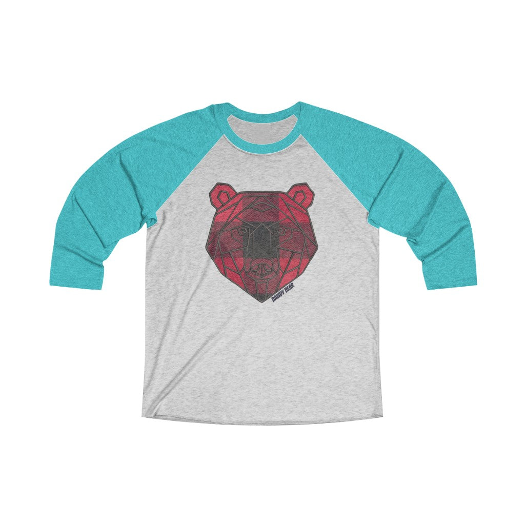 Geo Buffalo Bear / Unisex Tri-Blend 3/4 Raglan Tee