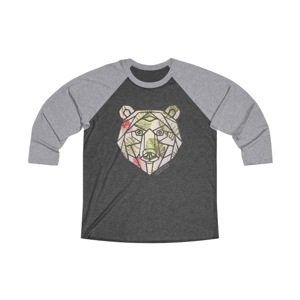 Geo Tropical Bear / Unisex Tri-Blend 3/4 Raglan Tee