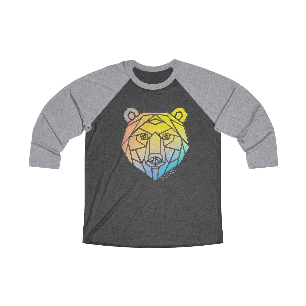 Geo Rainbow Bear / Unisex Tri-Blend 3/4 Raglan Tee