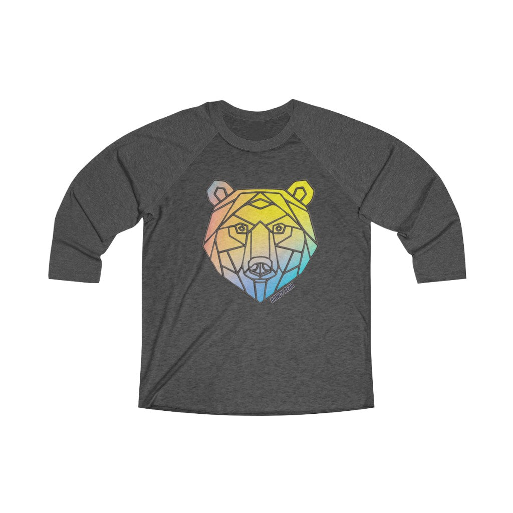 Geo Rainbow Bear / Unisex Tri-Blend 3/4 Raglan Tee