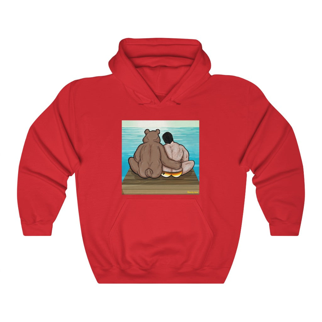 Bear Hug with Background / Unisex Heavy Blend™ Hooded Sweatshirt