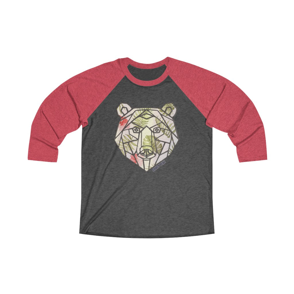 Geo Tropical Bear / Unisex Tri-Blend 3/4 Raglan Tee