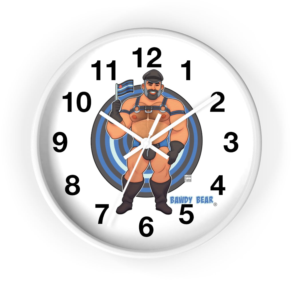 Bawdy Bear in Leather / Wall clock