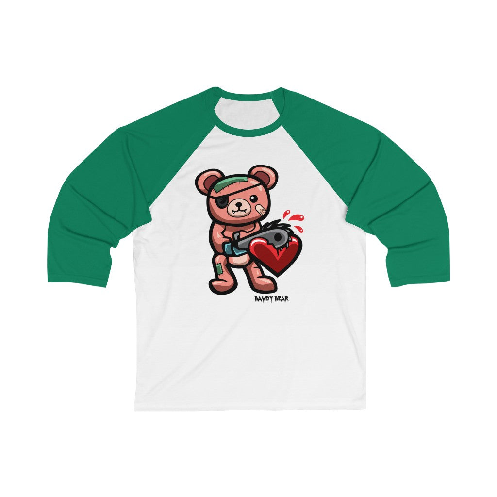 Spooky Bear Series "Chainsaw Bear" / Unisex 3/4 Sleeve Baseball Tee