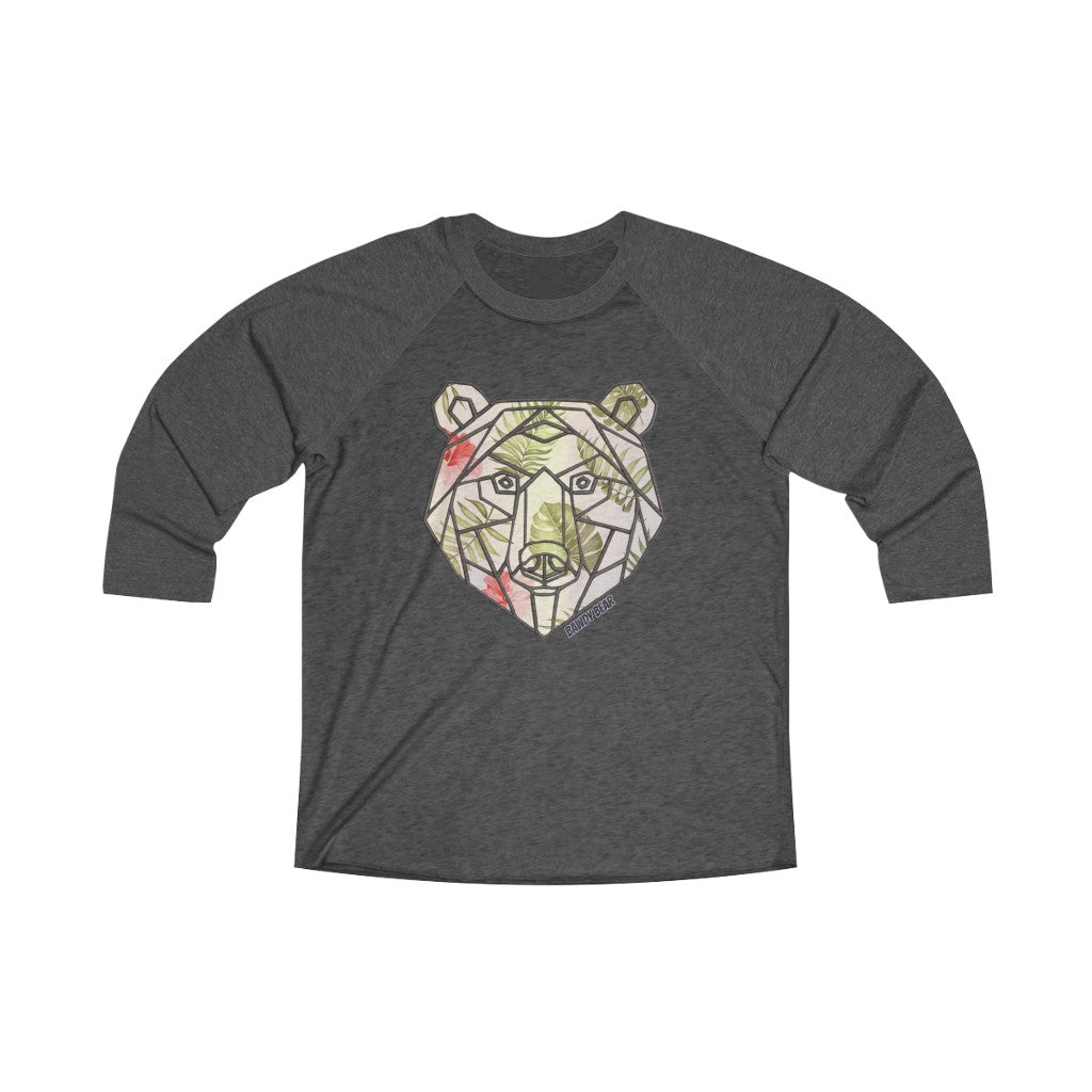 Geo Tropical Bear / Unisex Tri-Blend 3/4 Raglan Tee