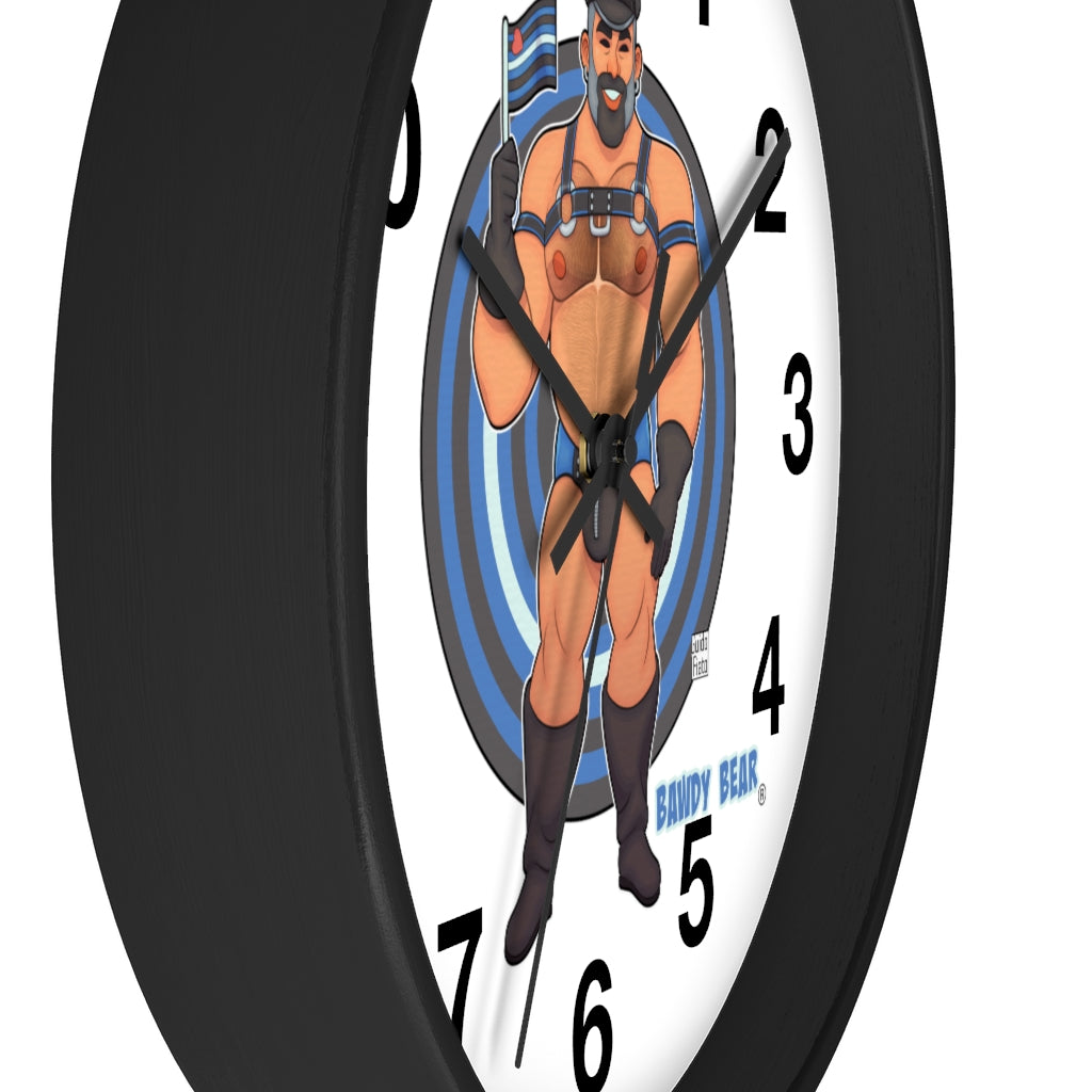 Bawdy Bear in Leather / Wall clock