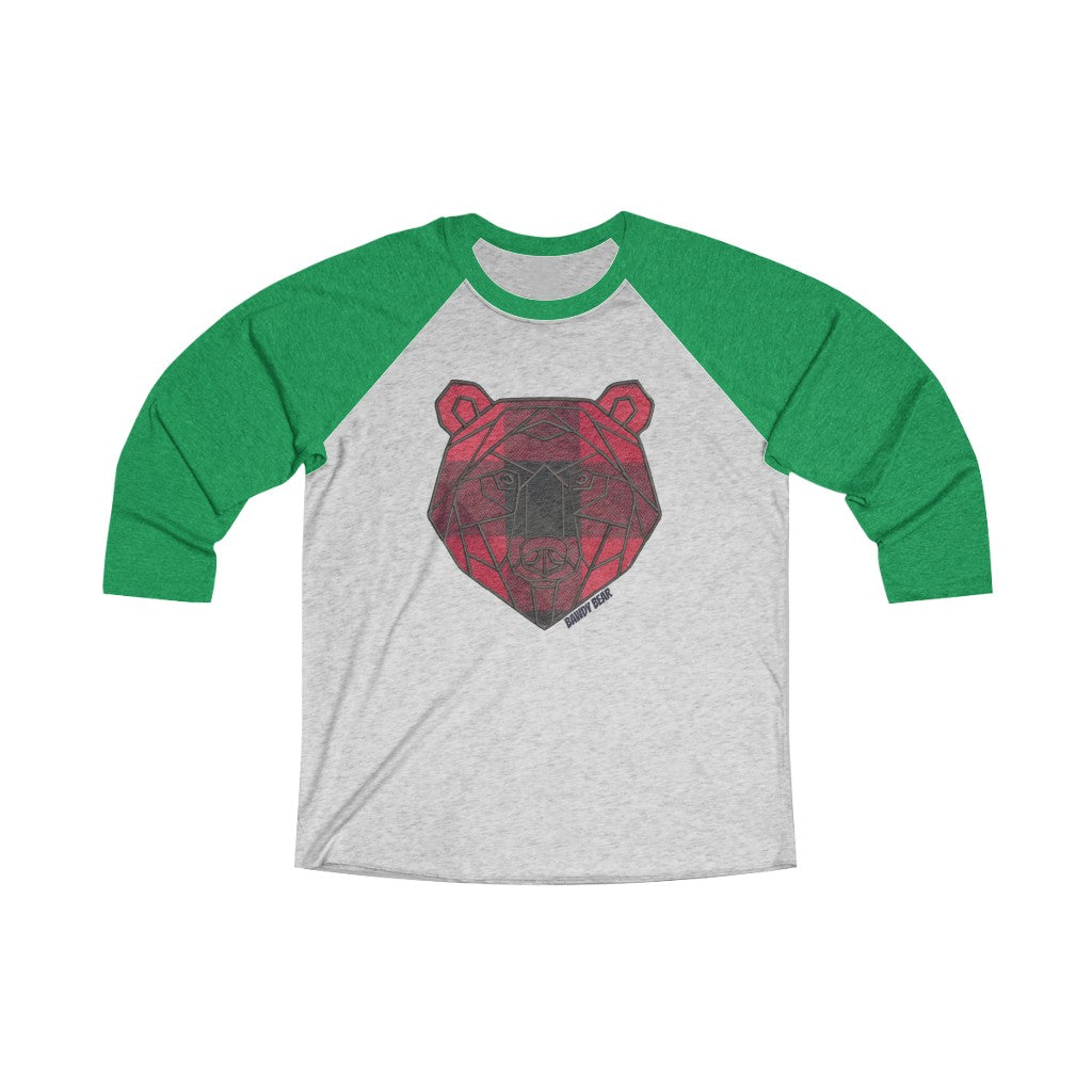 Geo Buffalo Bear / Unisex Tri-Blend 3/4 Raglan Tee