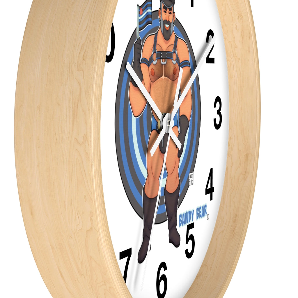 Bawdy Bear in Leather / Wall clock