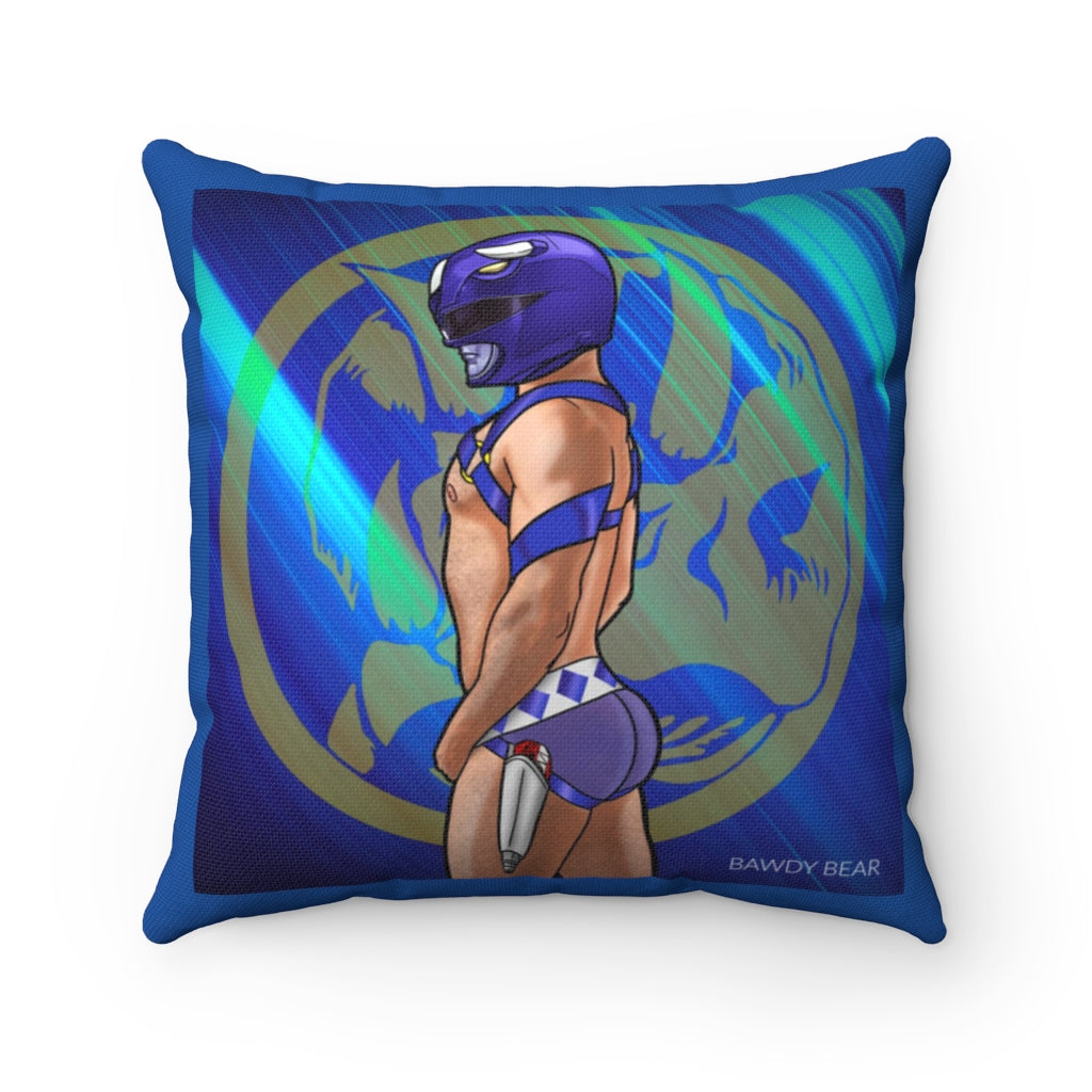 Nice & Naughty Power Ranger Blue / Spun Polyester Square Pillow