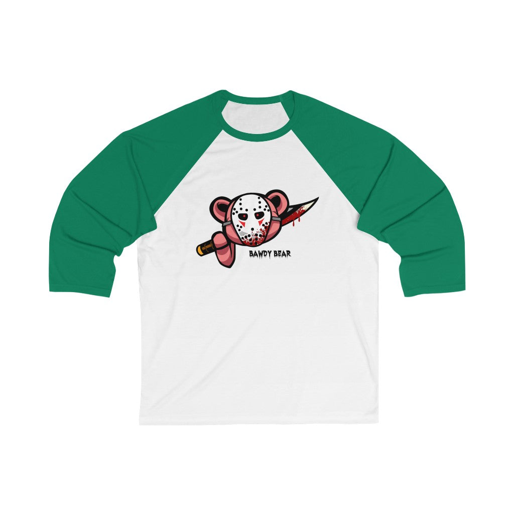 Spooky Bear Series "Jason Bear" / Unisex 3/4 Sleeve Baseball Tee