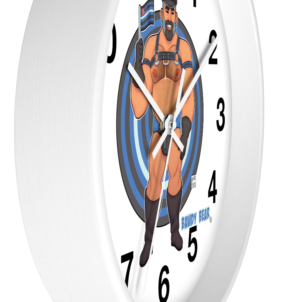 Bawdy Bear in Leather / Wall clock