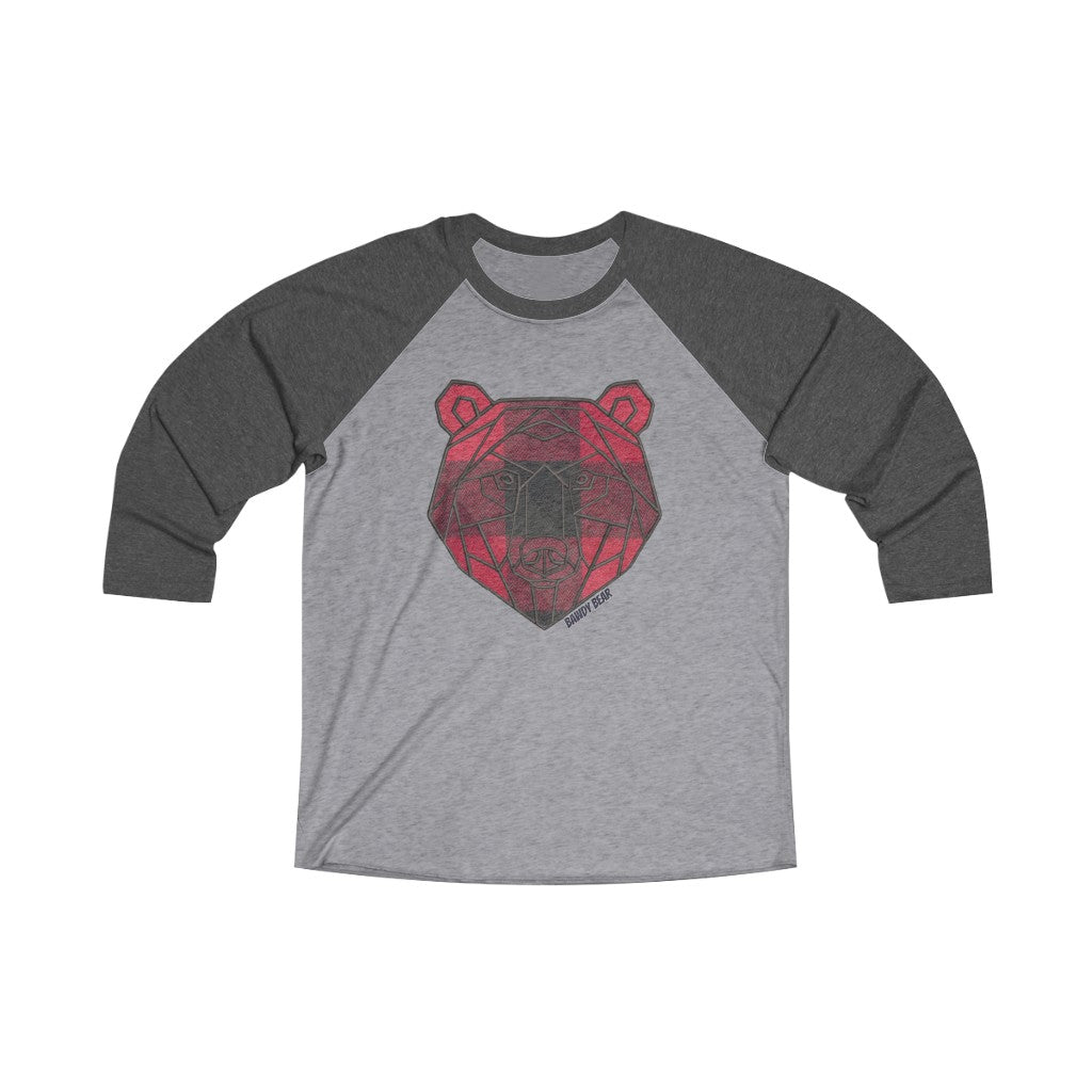 Geo Buffalo Bear / Unisex Tri-Blend 3/4 Raglan Tee