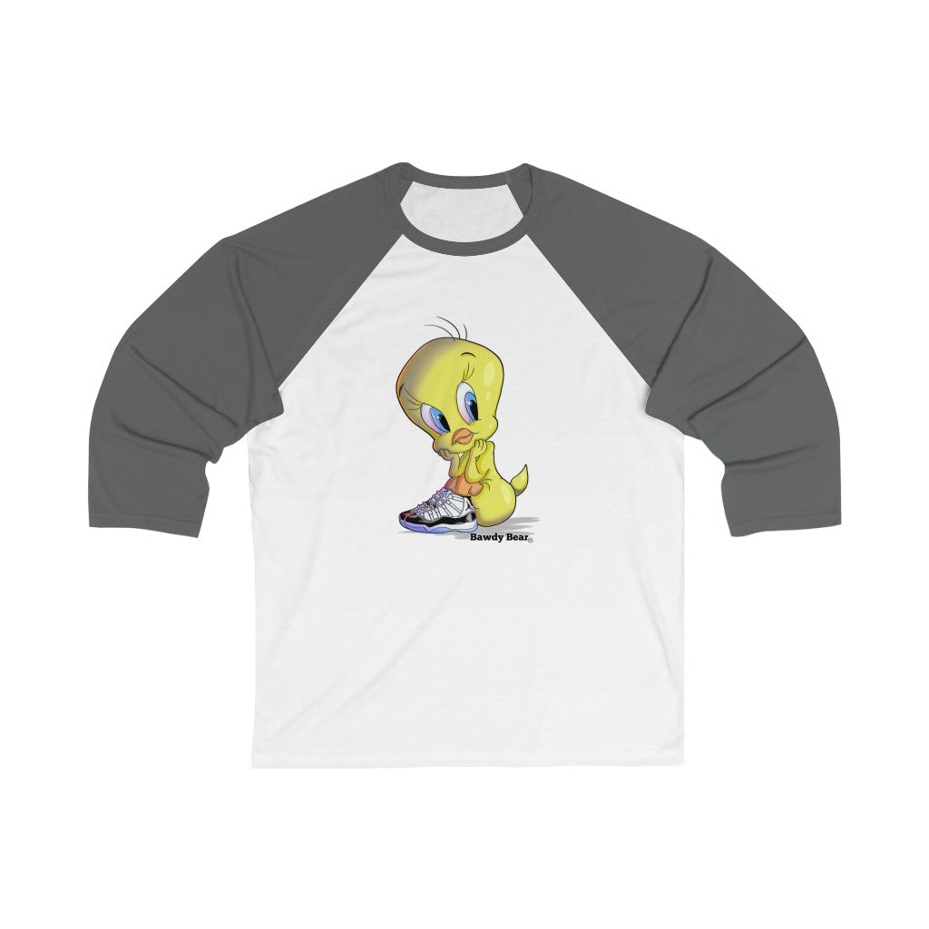 Tweety Bird in Sneakers / Unisex 3\4 Sleeve Baseball Tee