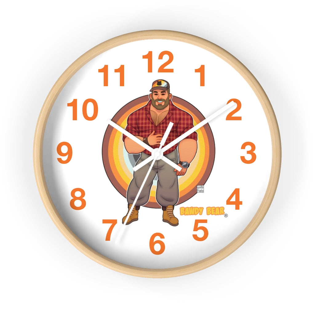 Bawdy Bear in Flannel / Wall clock