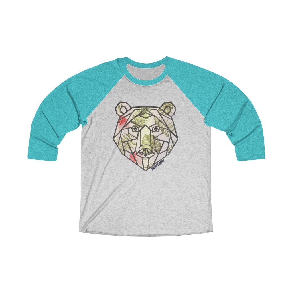 Geo Tropical Bear / Unisex Tri-Blend 3/4 Raglan Tee
