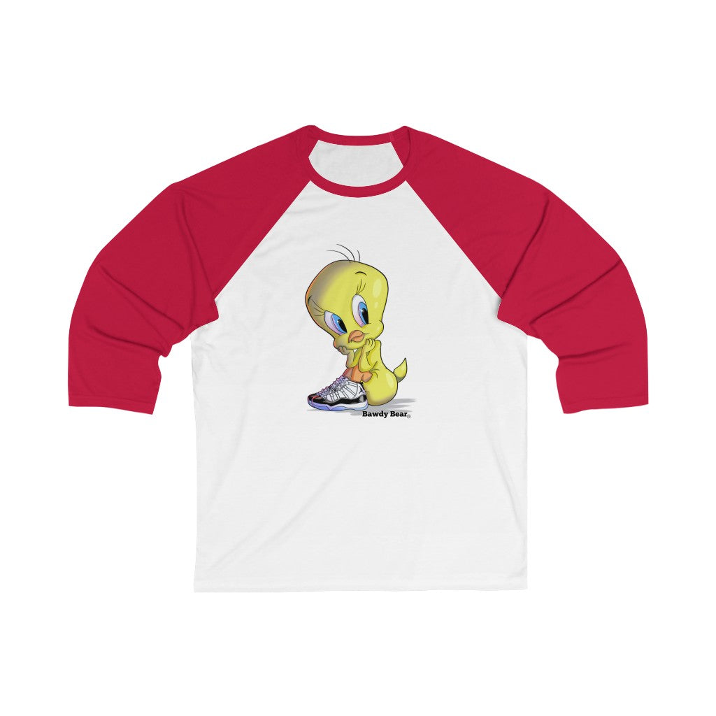 Tweety Bird in Sneakers / Unisex 3\4 Sleeve Baseball Tee