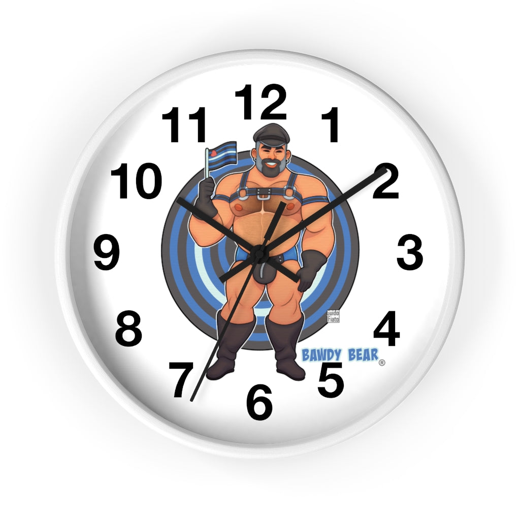 Bawdy Bear in Leather / Wall clock