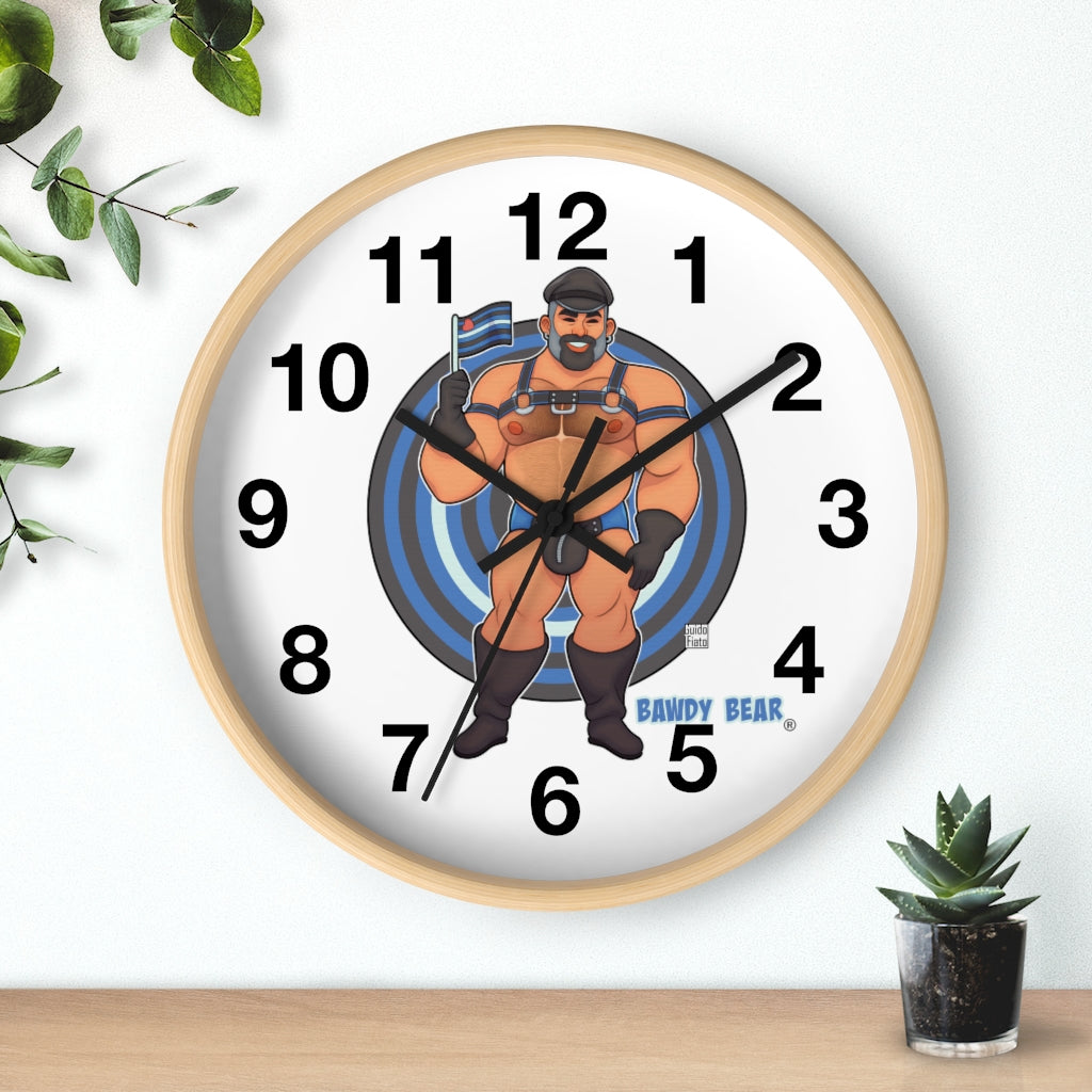 Bawdy Bear in Leather / Wall clock