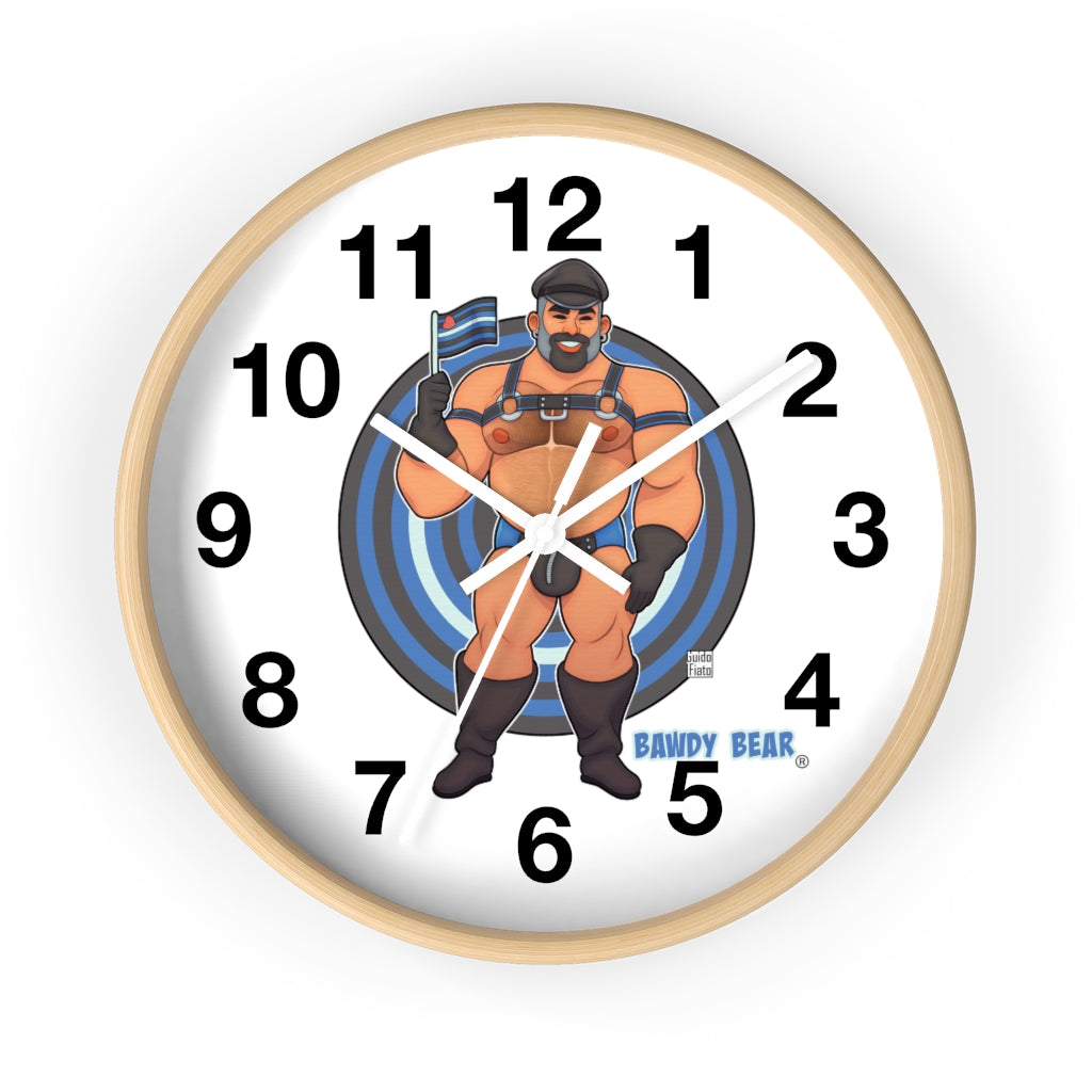 Bawdy Bear in Leather / Wall clock
